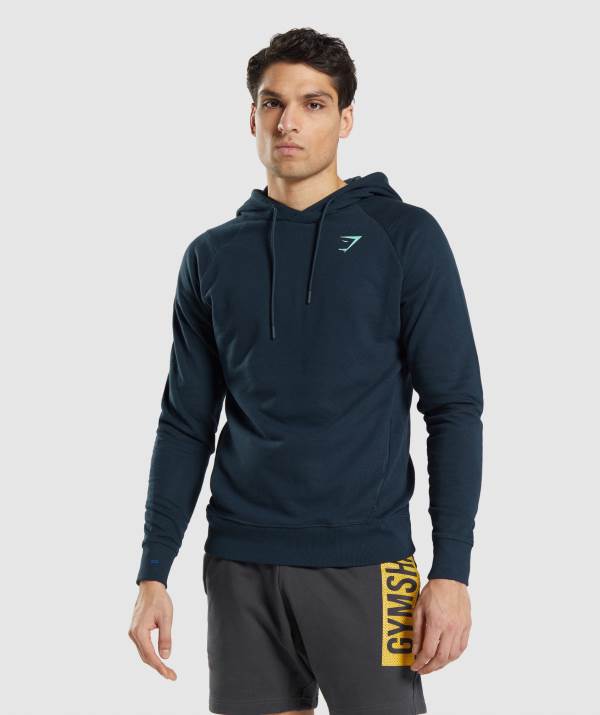 Panske Mikiny S Kapucňou Gymshark Bold Námornícka Modrá | NC0412897